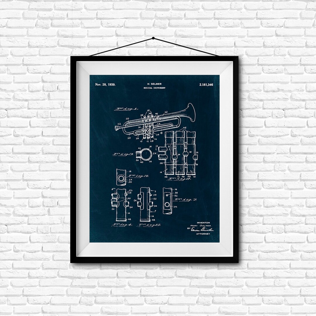 Musical Instrument Patent Print 1939 Poster Wall Art - Etsy