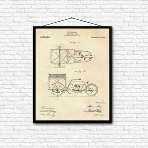 Three Wheel Truck Patent Print- 1914 - Poster Wall art Illustration Print Art Home Decor Gift Vintage Patent - SKU 0046