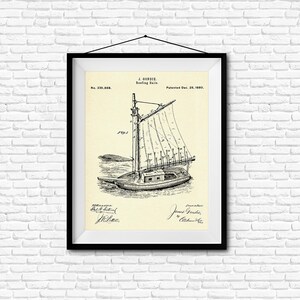 Reefing Sails Patent Print- 1880 - Poster Wall art Illustration Print Art Home Decor Gift Vintage Patent - SKU 0029