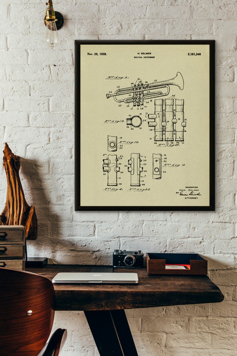 Musical Instrument Patent Print 1939 Poster Wall Art - Etsy
