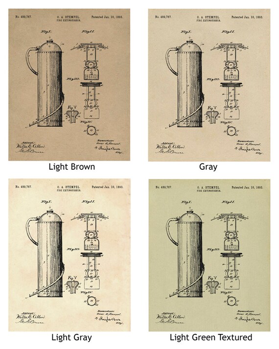 1893 Poster Wall art Illustration Print Art Home Decor Vintage Patent SKU 0263 Fire Extinguisher Patent Print