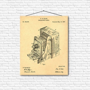 Photographic Camera Patent Print- 1887 - Poster Wall art Illustration Print Art Home Decor Vintage Patent - SKU 0118