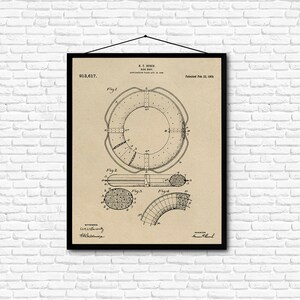 Ring Buoy Patent Print- 1909 - Poster Wall art Illustration Print Art Home Decor Gift Vintage Patent - SKU 0027