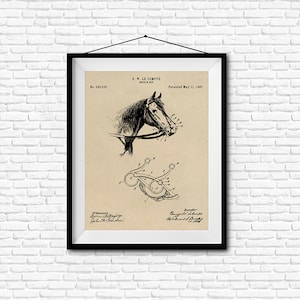 Bridle Bit Patent Print - 1897 - Poster Wall art Illustration Print Art Home Decor Vintage Patent - SKU 0170