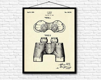 Binocular Patent Print - 1945 - Poster Wall art Illustration Print Art Home Decor Vintage Patent - SKU 0204