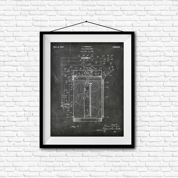 1893 Poster Wall art Illustration Print Art Home Decor Vintage Patent SKU 0263 Fire Extinguisher Patent Print