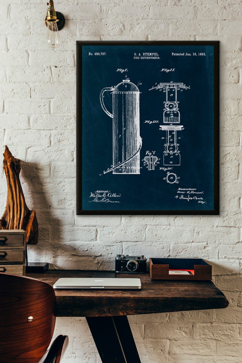 1893 Poster Wall art Illustration Print Art Home Decor Vintage Patent SKU 0263 Fire Extinguisher Patent Print