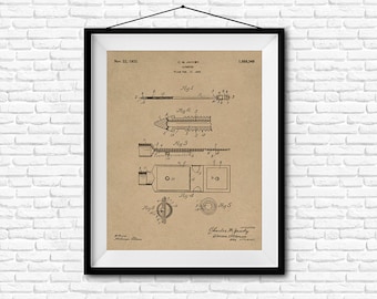 Catheter Patent Print- 1932 - Poster Wall art Illustration Print Art Home Decor Gift Vintage Patent - SKU 0100