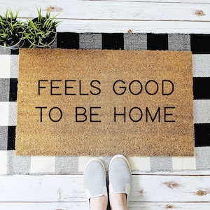 Feels Good to Be Home Minimalist Doormat, Minimalist Decor, Housewarming Gift, Custom Doormat, Personalized Gift