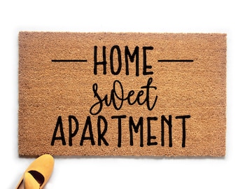 Home Sweet Apartment Doormat | Welcome Mat | Door Mat | Outdoor Rug |  Apartment Decor | Housewarming Gift |