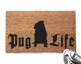 Dog Lover Gift | Pug Life Funny Doormat | Welcome Mat | Dog Mom | Pug Gift | Gift for Her | Gift for Him | Urban Owl