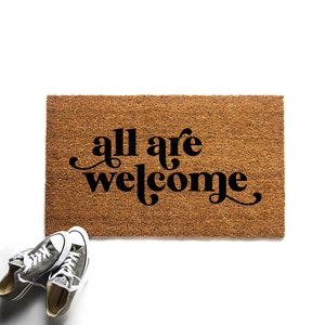 All Are Welcome Doormat, Flint & Field Doormat Collection, Outdoor Door Mat, Housewarming Gift
