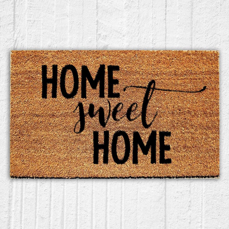 Home Sweet Home Doormat Welcome Mat Housewarming Gift Etsy