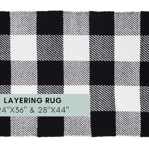 Checkered Rug for Layering Doormat, Woven Buffalo Check Plaid Rug, Farmhouse Decor, Layered Welcome Mat