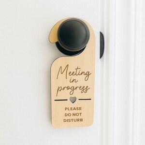 Meeting in Progress Door Hanger - Do Not Disturb Sign for Office, Work ...
