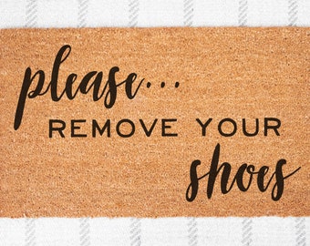 Please Remove Your Shoes Skinny Doormat Please Remove Your - Etsy