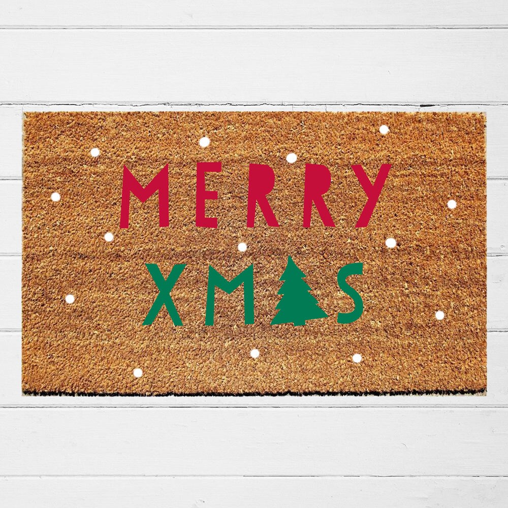 Merry Xmas Doormat Merry Christmas Mat Outdoor Etsy