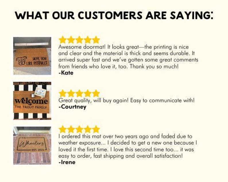 a sign that says, what our customers are saying