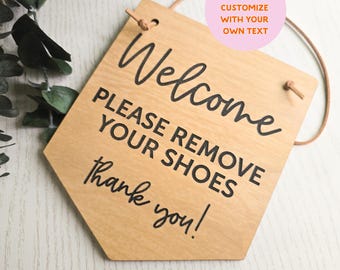 Please Remove Your Shoes Front Door Hanger Sign