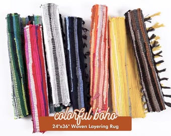 Colorful Boho Rugs, Woven Outdoor Rug, Layering Rug, Boho Decor, Fringe Accent Rug