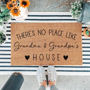 No Place Like Grandma and Grandpa's House Doormat, Grandparents Gift, Grandparent Welcome Mat, Mother's Day Gift, Gift for Grandma, Door Mat