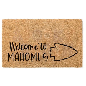 Welcome to Mahomes Doormat, Chiefs Welcome Mat, Kansas City Decor, Front Door Decor, Front Door Mat, Housewarming Gift, Closing Gift