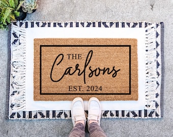 Personalized Family Name Doormat, Personalized Gift, Custom Door Mat, Front Porch Decor, Housewarming Gift, Wedding Gift, Welcome Mat