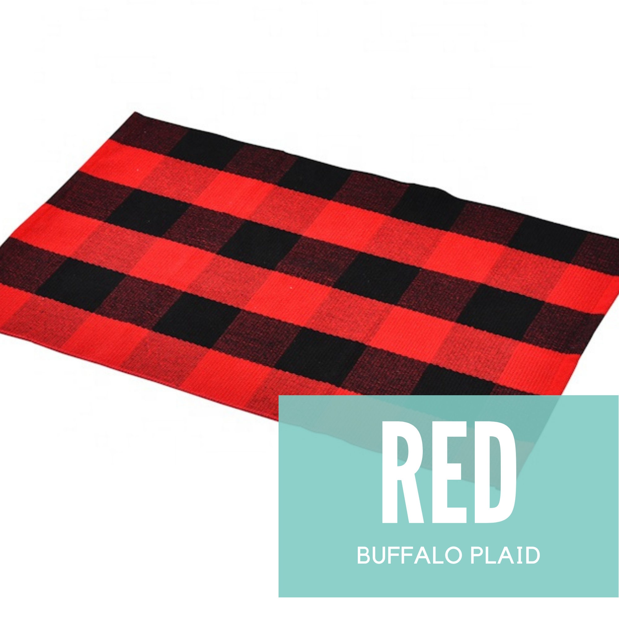 Checkered Rug for Layering Doormat Woven Buffalo Check Plaid Etsy