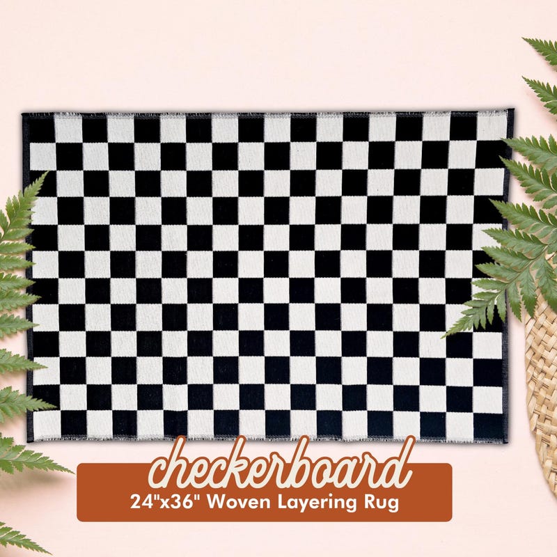 Checkered Rug - Etsy