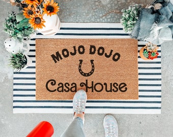 Mojo Dojo Casa House Doormat, Funny Welcome Mat, Custom Door Mat, Housewarming Gift, Front Door Mat, Outdoor Rug, Movie Quote Doormat