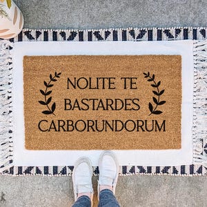 Nolite Te Bastardes Carborundorum Doormat, Inspiring Book Quote Welcome Mat, Subtle Feminist Women's Rights Activism Decor,Outdoor Entry Rug