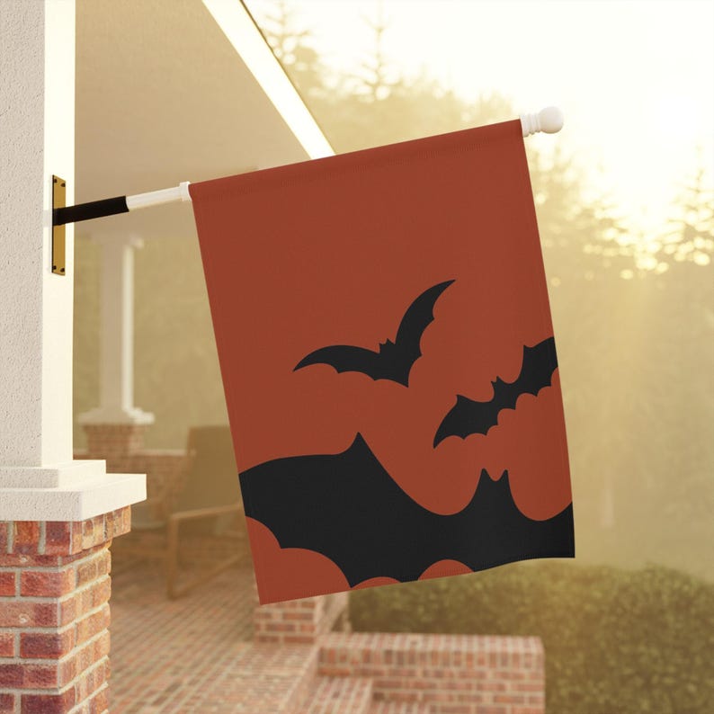 Halloween Bats Outdoor Garden Flag, Fall Decor, Halloween Decoration, Fall Garden Flag, Garden Decor, Double Sided House Flag image 2