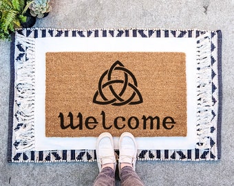 Irish Welcome Doormat, Celtic Knot Welcome Mat, Irish Celtic Decor, St. Patrick's Day Decor