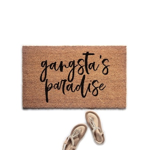 Gangsta Paradise Funny Doormat | Cute Welcome Mat | Unique Door Mat | Front Porch Decor | Housewarming Gift | Urban Owl