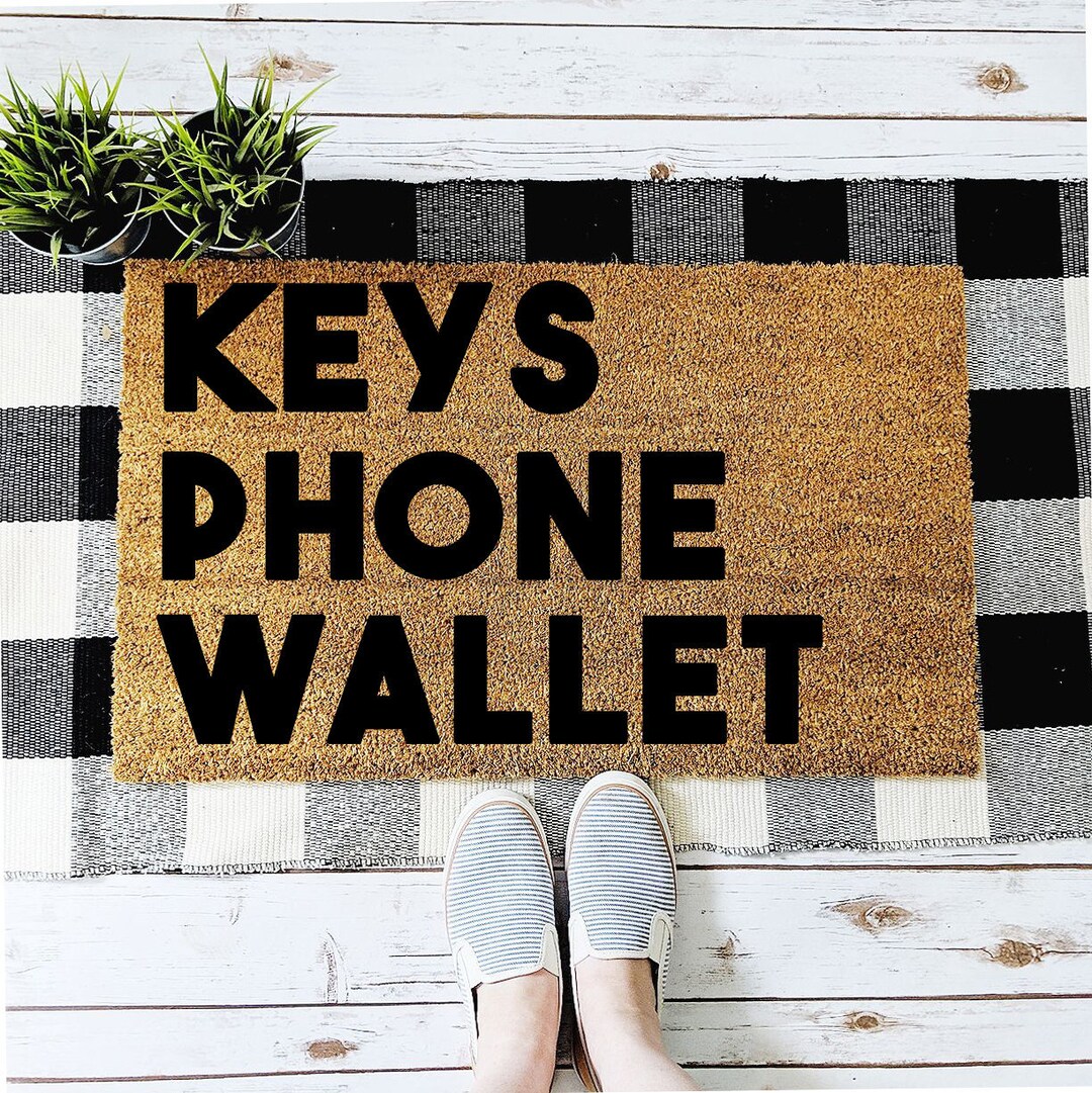 Keys Phone Wallet Mat Doormat Front Door Mat Etsy