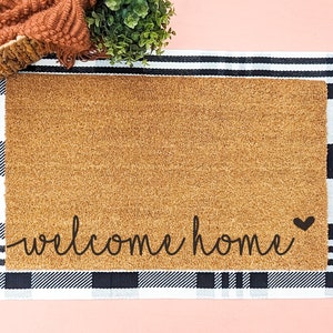 Welcome Home Doormat - Cute and Rustic Front Door Welcome Mat by Urban Owl - Perfect Housewarming Gift | UO11WHOME101