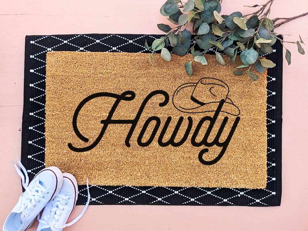 Howdy Door Mat, Western Cowboy Mat, Funny Doormat, Western