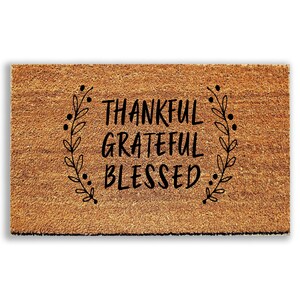 Thanksgiving Doormat Thankful Grateful Blessed Welcome Mat - Etsy