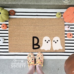 Halloween Doormat, Boo Ghost Welcome Mat, Halloween Door Mat, Halloween Home Decor Decorations, Fall Decor, Autumn, Cute Doormat
