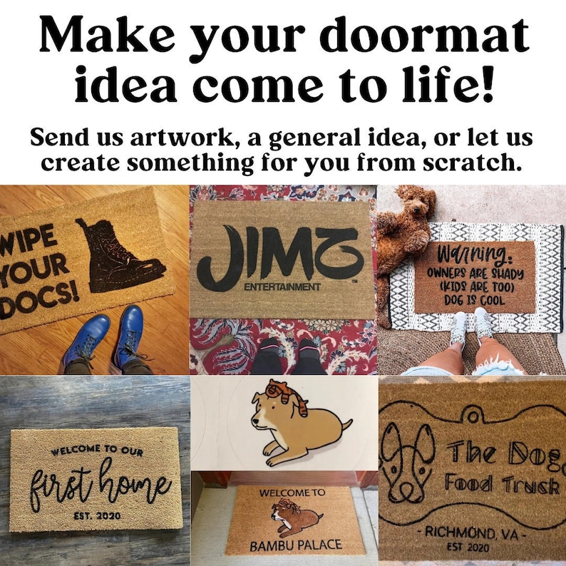 Custom Doormat Create Your Own Doormat Personalized Gift Wedding Gift Housewarming Gift Company Business Doormat UO11CUSTM101 image 1