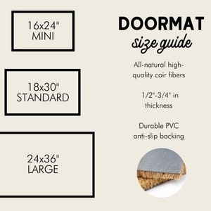 a diagram of a doormat size guide