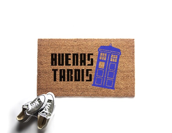 Dr Who Buenas Tardis Doormat Funny Doormat Housewarming Etsy