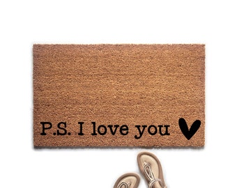 PS I Love You Farmhouse Valentine Doormat, Valentine's Day Welcome Mat, Valentine's Day Decor, Valentine's Housewarming Gift, Closing Gift