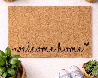 Welcome Home Doormat - Modern Script Coir Door Mat