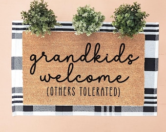Custom Grandparents Doormat, Grandkids Welcome Door Mat, Personalized Doormat, Gift for Grandparent, Father's Day Gift Mothers Day Gift