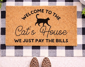 Cat's House Coir Doormat, Funny Cat Welcome Mat