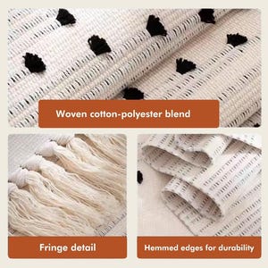 Modern Nordic Style Accent Rug, Pattern Indoor Outdoor Layering Rug for Doormat, Modern Home Decor, Cotton Woven Accent Rug image 2
