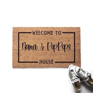 Personalized Grandparent Doormat, Personalized Family Gift, Grandma and Grandpa Welcome Mat, Gift for Grandparents, Grandparents Day Gift
