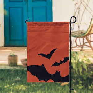 Halloween Bats Outdoor Garden Flag, Fall Decor, Halloween Decoration, Fall Garden Flag, Garden Decor, Double Sided House Flag image 1