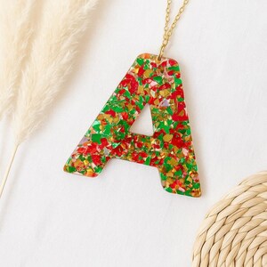 Chunky Glitter Initial Ornament: Personalized Christmas Tree Decoration image 3
